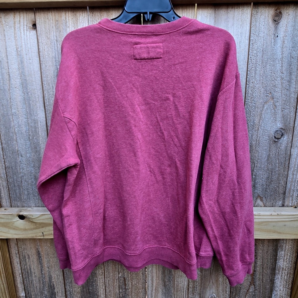 Red Shirt MIT Sweatshirt Mens XL Maroon Heather Crewneck Fleece RN102965 *flaw